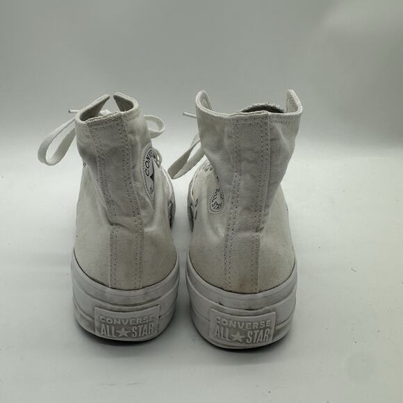 Womens Size 8 Converse Chuck Taylor All Star Platform Chucks Lift White Hi Top - Picture 7 of 9